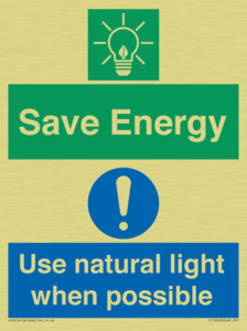 Save Energy - Use natural light when possible